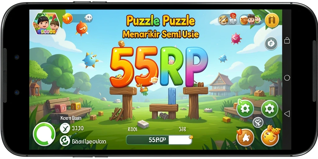Tampilan gameplay seru dari 55RP dengan puzzle menarik.