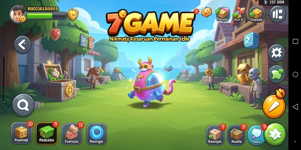 Tampilan gameplay 7GAME yang menggambarkan momen keseruan dalam bermain Idle.