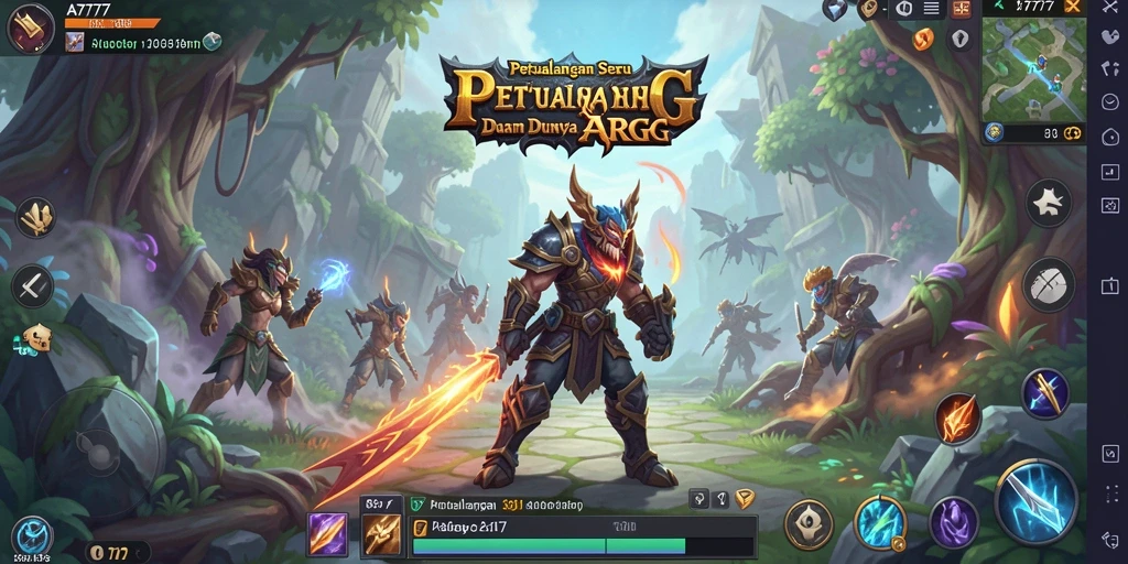 Menampilkan aksi seru dalam gameplay A7777 ARPG.