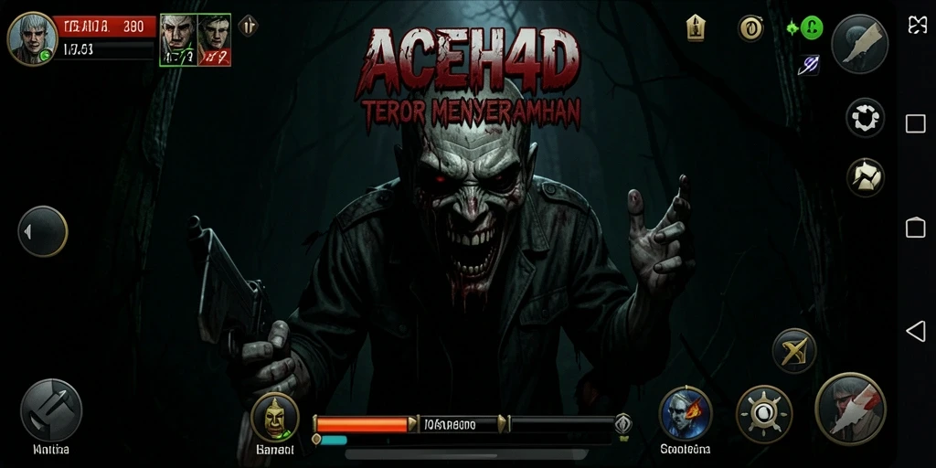 Screenshot utama menunjukkan suasana menyeramkan dalam gameplay ACEH4D.