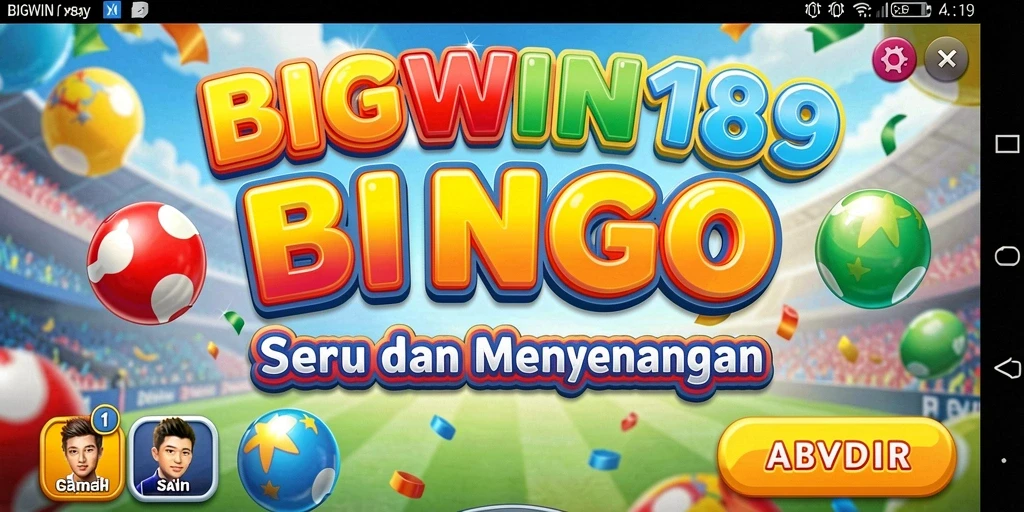 Screenshot gameplay BIGWIN189 menunjukkan aksi Bingo yang seru.