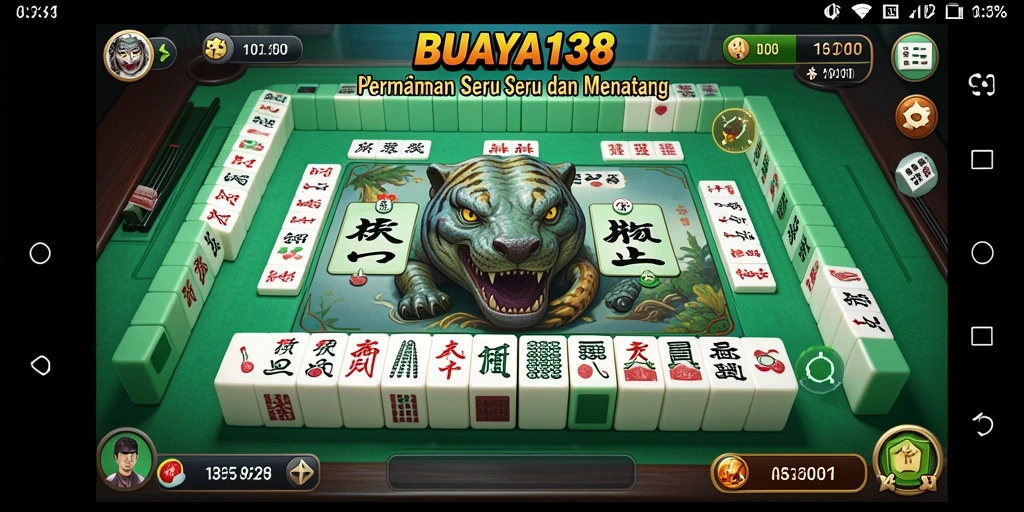 Tampilan gameplay BUAYA138 dengan pengaturan Mahjong yang menarik.