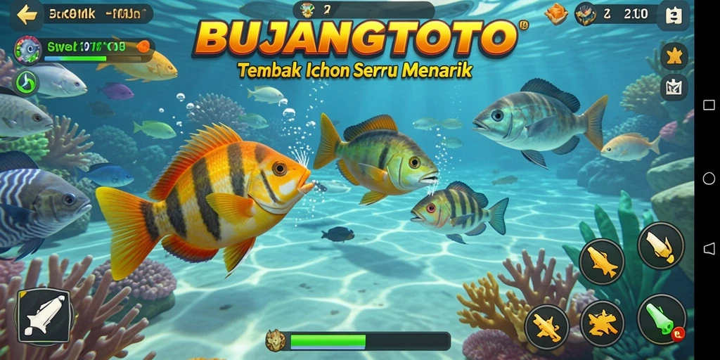 Tangkapan layar dari gameplay Tembak Ikan di BUJANGTOTO.