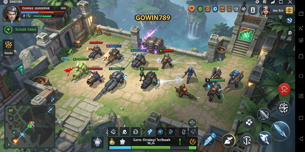 Tampilan gameplay GOWIN789 dengan pertempuran strategis yang mendebarkan.
