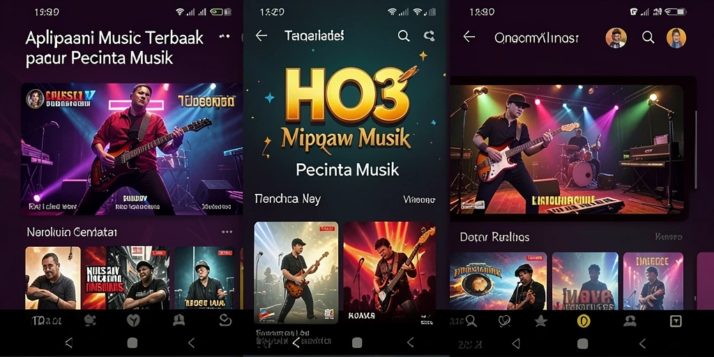 Tampilan antarmuka HO3 yang menarik saat gameplay musik.