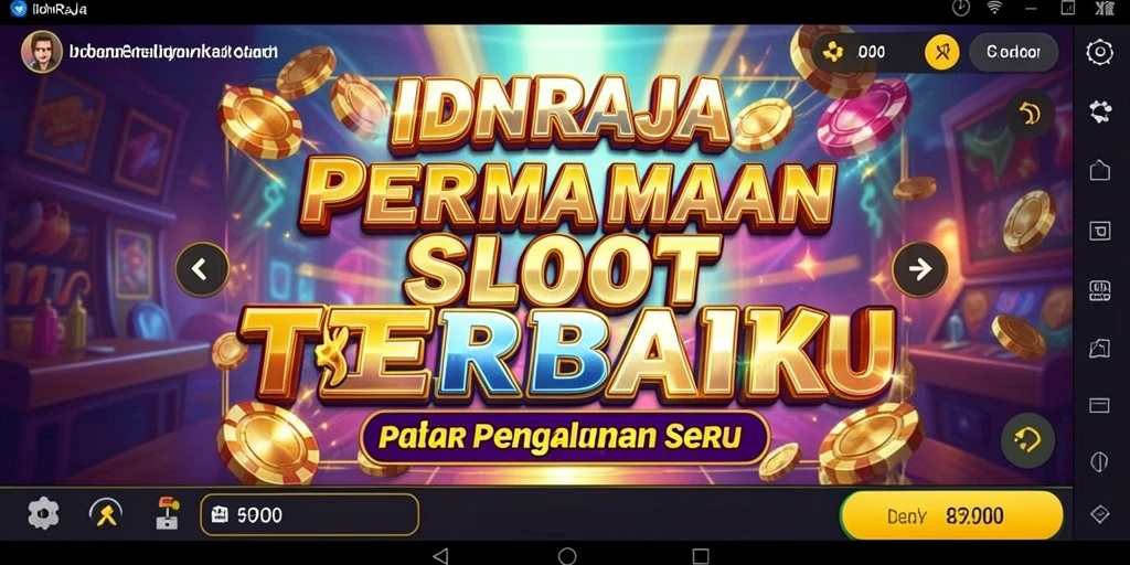 Tampilan gameplay IDNRAJA yang memukau saat memutar gulungan Slot.