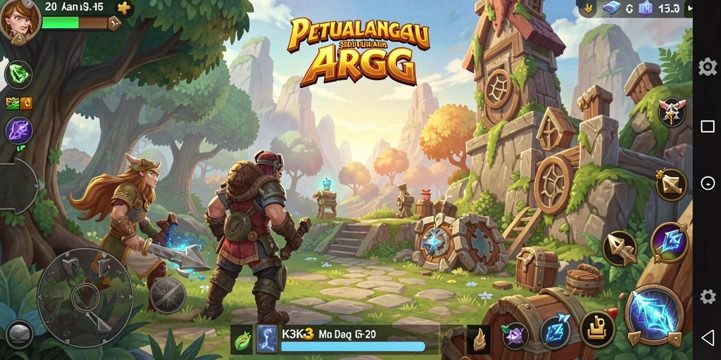 Tampilan gameplay seru dalam K3K3 dengan aksi pertarungan yang mendebarkan.