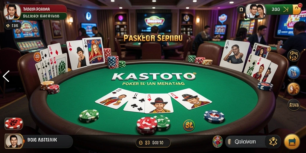 Screenshot KASTOTO menampilkan aksi seru permainan Poker.