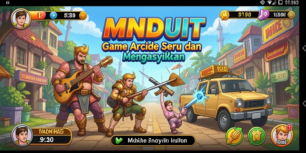 Tampilan gameplay seru dalam MNDUIT dengan aksi Arcade yang mengasyikkan.