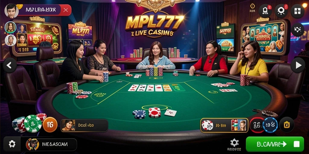 Tampilan gameplay Live Casino yang menarik dan realistis dari MPL777.