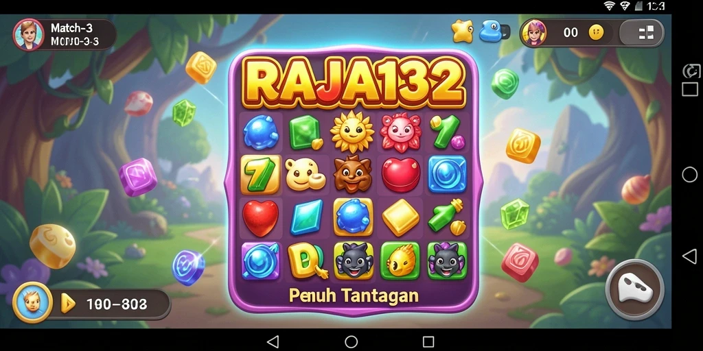 Tampilan gameplay Match-3 yang seru dan berwarna-warni.