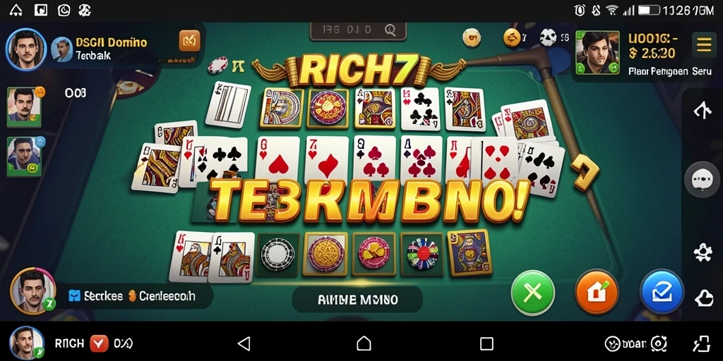 Tampilan menarik dari gameplay RICH7 dengan variasi permainan Domino.