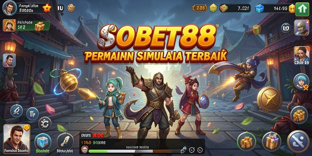 Tangkapan layar utama menunjukkan gameplay seru SOBET88 dalam mode simulasi.