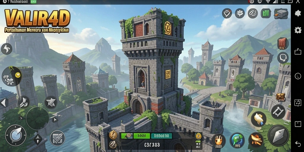 Tampilan gameplay menantang di dunia Tower Defense.
