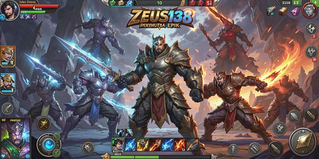 Screenshot gameplay ZEUS138 menampilkan aksi seru dan strategi tim.